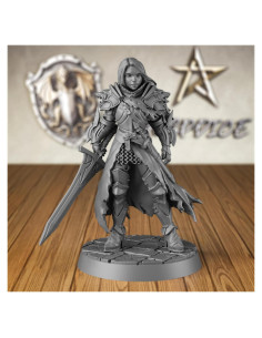 Miniatura Lydia La Leona Paladín AUSPDICE 28mm para D&D