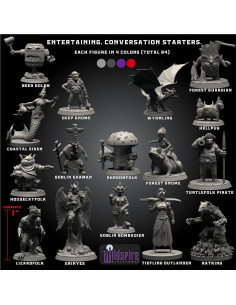 Paquete de 16 Miniaturas D&D Wildspire 28-32mm Sin Pintar 2