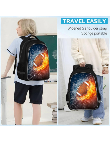 Mochila Escolar TILYTADLY Fútbol Americano 43 cm 20 Litros