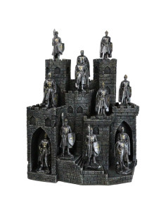 Escultura Castillo Medieval con 12 Caballeros Miniatura Ebros Gift