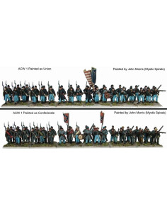 Miniaturas Infantería Guerra Civil Americana Perry 40 Figuras 28mm 2