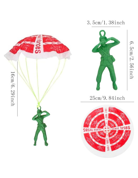 50 Soldados de Juguete Paracaidistas ONEST PVC 7,62 cm