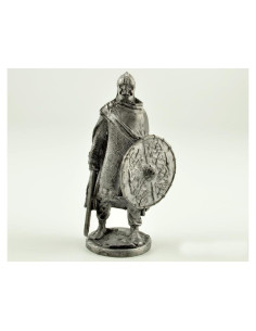 Escultura metálica vikinga Jarl 54mm en miniatura