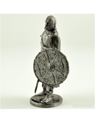 Escultura metálica vikinga Jarl 54mm en miniatura