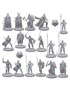 Conjunto de Miniaturas Guardia de la Ciudad 17 Piezas Resina 3D