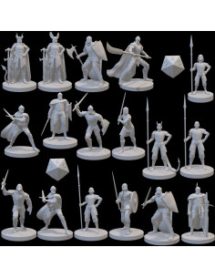 Conjunto de Miniaturas Guardia de la Ciudad 17 Piezas Resina 3D 2