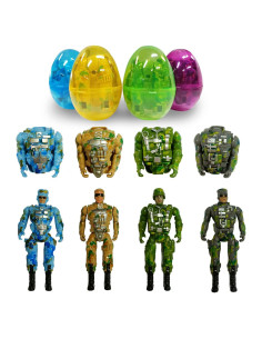 4 Huevos de Pascua con Juguetes Soldado PRAABDC 8,26 cm