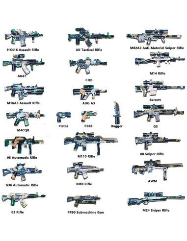 200 Piezas Accesorios de Armas Militares Gonsausola