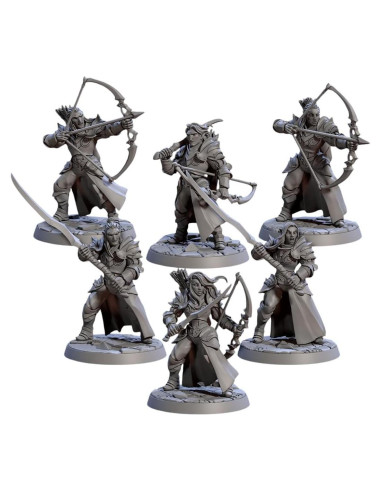 Miniaturas sin pintar TYL Noble Alfar Knights 32mm - Combo de 6
