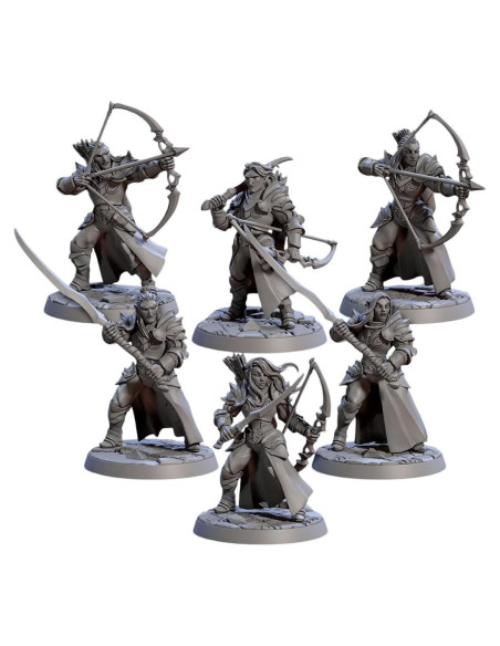 Miniaturas sin pintar TYL Noble Alfar Knights 32mm - Combo de 6