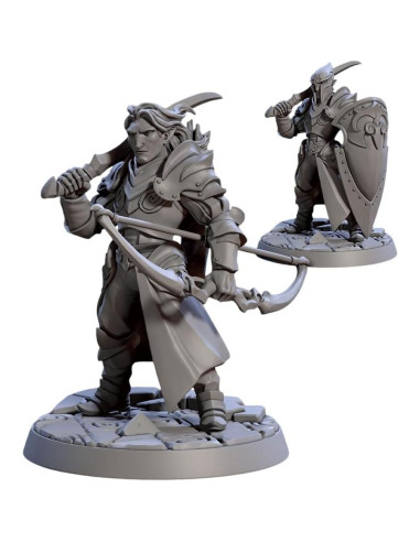Miniaturas sin pintar TYL Noble Alfar Knights 32mm - Combo de 6
