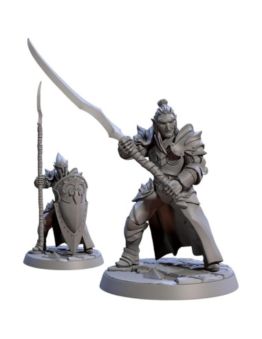 Miniaturas sin pintar TYL Noble Alfar Knights 32mm - Combo de 6
