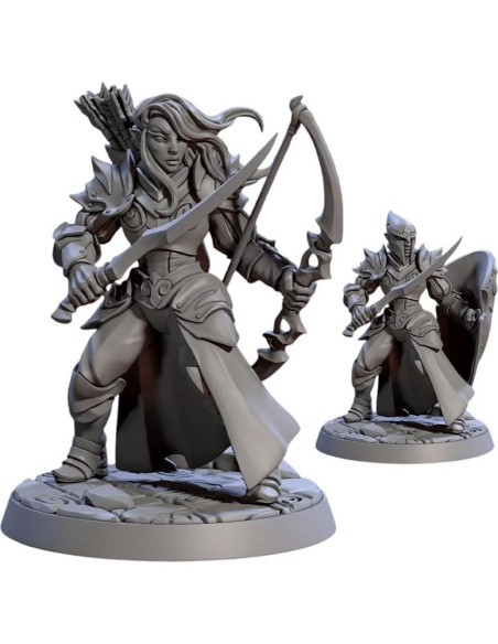 Miniaturas sin pintar TYL Noble Alfar Knights 32mm - Combo de 6
