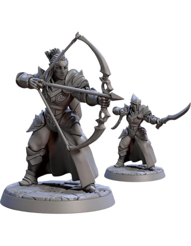 Miniaturas sin pintar TYL Noble Alfar Knights 32mm - Combo de 6