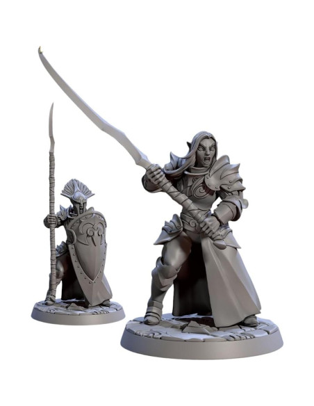 Miniaturas sin pintar TYL Noble Alfar Knights 32mm - Combo de 6