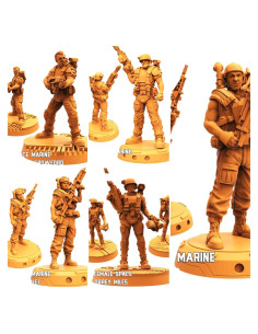 Miniaturas sin Pintar TYL Marines Espaciales 32mm - Combo de 5