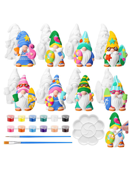 Kit de Pintura Gnomos Cerámica PullCrease 8 Piezas