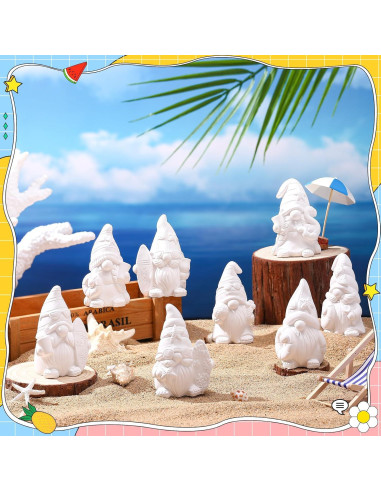 Kit de Pintura Gnomos Cerámica PullCrease 8 Piezas