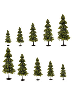 10 Árboles de Cedro Verde alblinsy para Diorama Miniatura