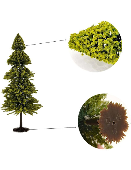 10 Árboles de Cedro Verde alblinsy para Diorama Miniatura