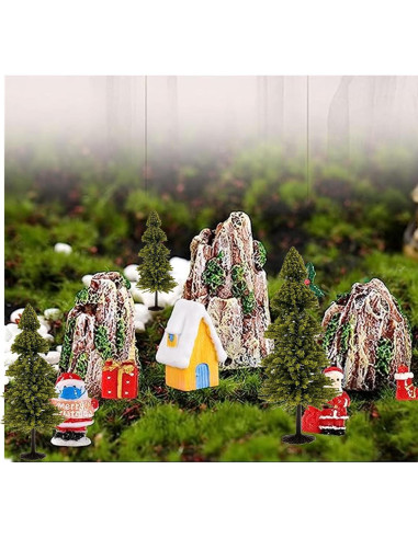 10 Árboles de Cedro Verde alblinsy para Diorama Miniatura