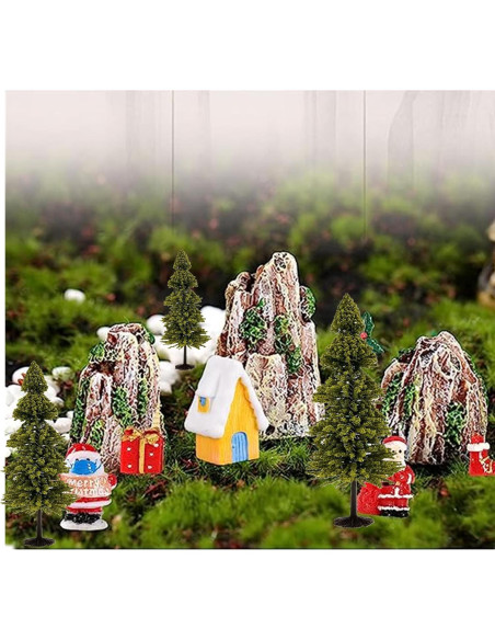 10 Árboles de Cedro Verde alblinsy para Diorama Miniatura