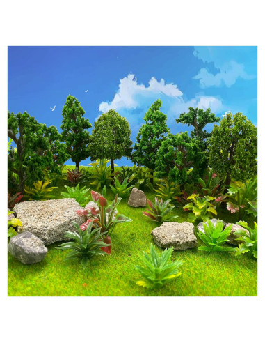 88 Piezas Árboles Miniatura Verde Natural MOMOONNON
