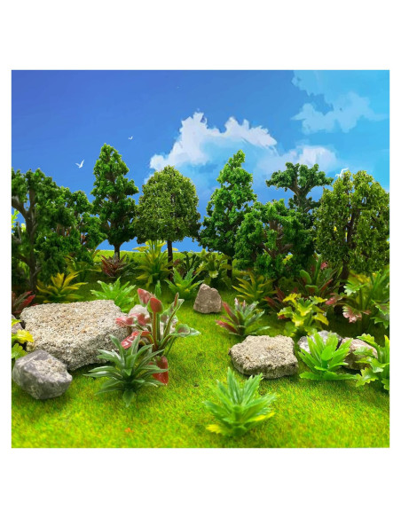 88 Piezas Árboles Miniatura Verde Natural MOMOONNON