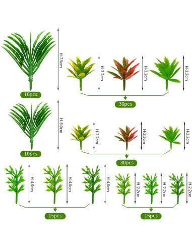 110 Árboles Miniatura Modelo Jardín de Hadas MOMOONNON