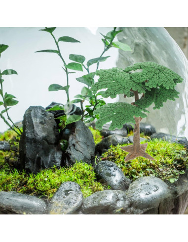 Mini Árbol de Pino Falso Kisangel para Dioramas 9.5x10.5 cm