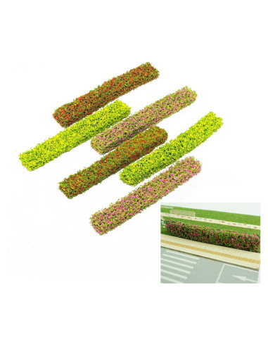 12 Tiras de Arbustos Miniatura Warmtree para Diorama y Ferrocarril