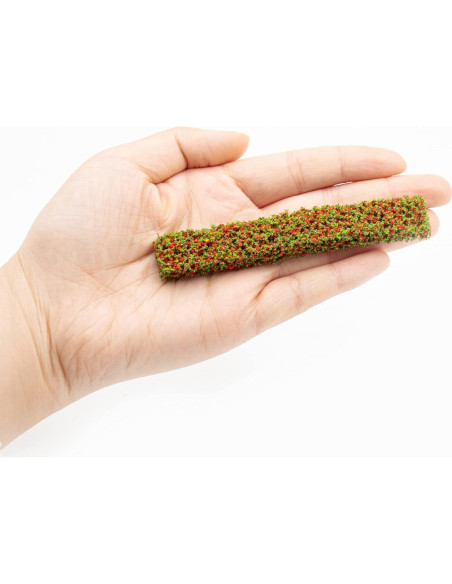 12 Tiras de Arbustos Miniatura Warmtree para Diorama y Ferrocarril