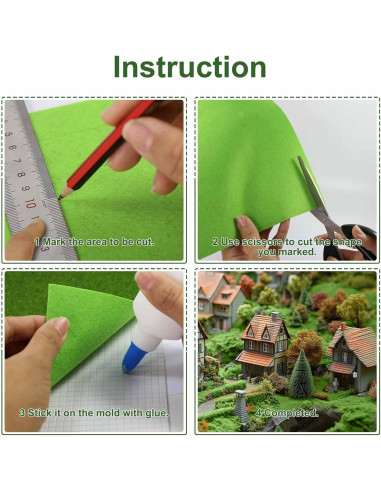 Alfombra de Césped Artificial Evemodel 40x99cm Verde DIY