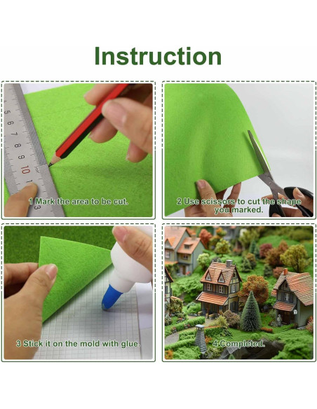 Alfombra de Césped Artificial Evemodel 40x99cm Verde DIY