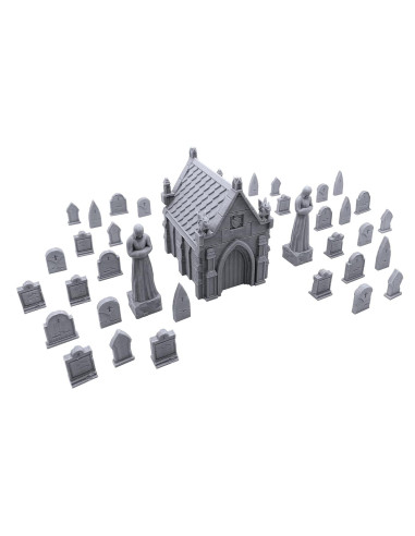 Escenografía de Cementerio EnderToys para Miniaturas 28mm
