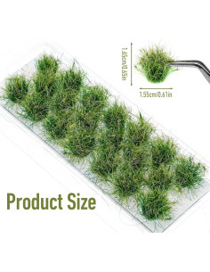Hierba Estática Lusofie 20Pcs Verde Otoñal para Dioramas 2