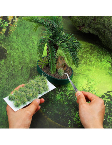 Hierba Estática Lusofie 20Pcs Verde Otoñal para Dioramas