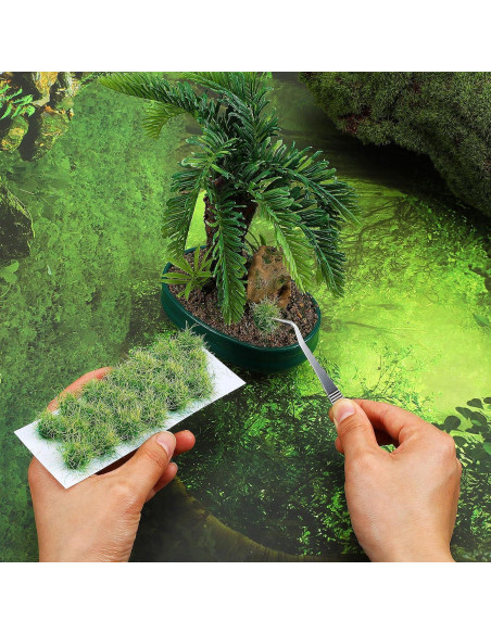 Hierba Estática Lusofie 20Pcs Verde Otoñal para Dioramas