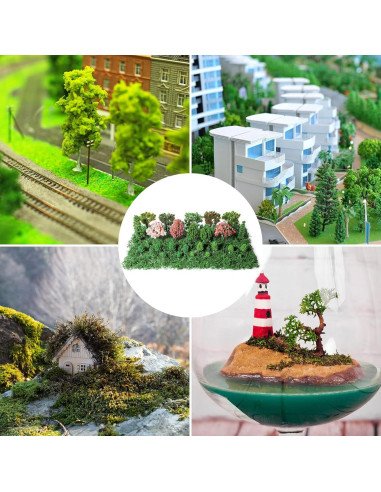 28 Árboles Miniatura Canlierr con Musgo Falso 40g