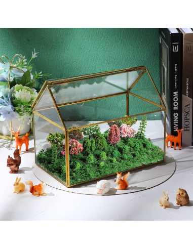 28 Árboles Miniatura Canlierr con Musgo Falso 40g