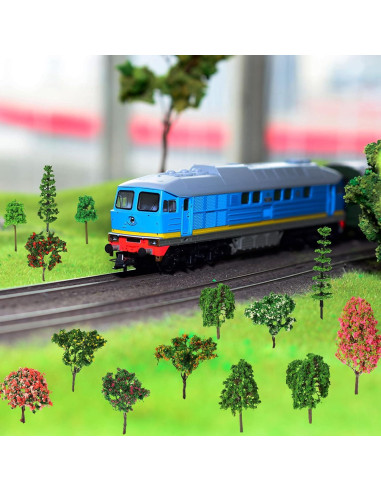 28 Árboles Miniatura Canlierr con Musgo Falso 40g