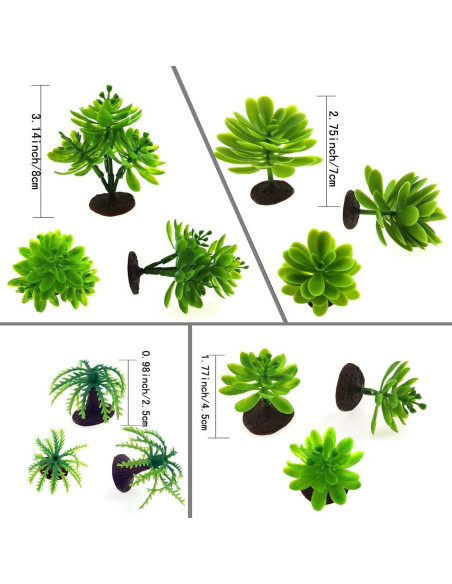 16 Árboles Miniatura de Plástico SaktopDeco para Diorama 2.5-12cm