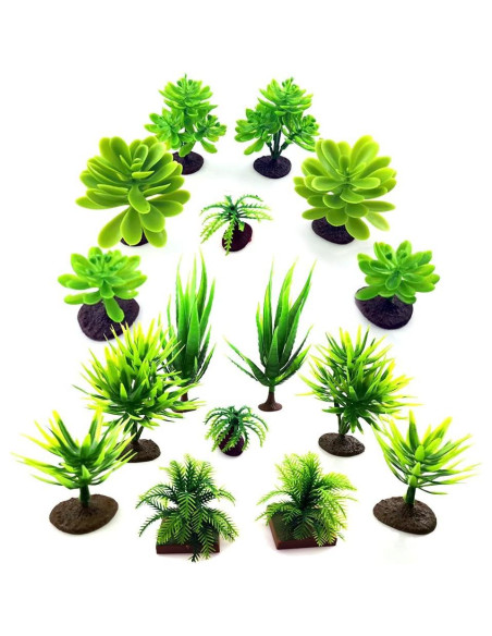 16 Árboles Miniatura de Plástico SaktopDeco para Diorama 2.5-12cm