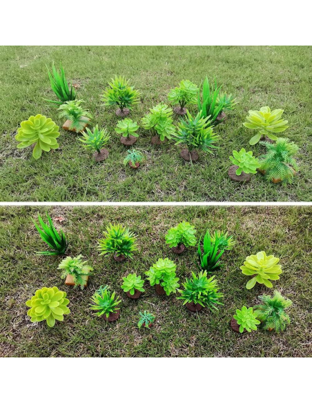 16 Árboles Miniatura de Plástico SaktopDeco para Diorama 2.5-12cm