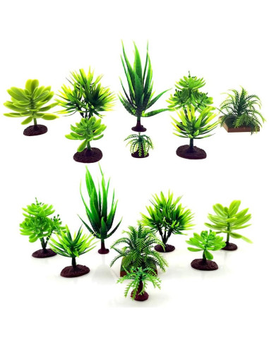 16 Árboles Miniatura de Plástico SaktopDeco para Diorama 2.5-12cm