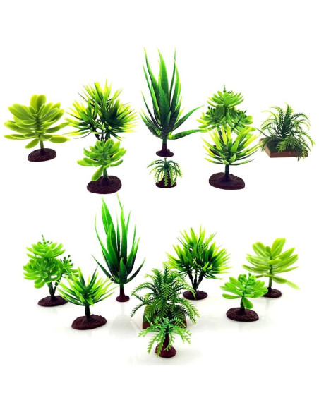 16 Árboles Miniatura de Plástico SaktopDeco para Diorama 2.5-12cm