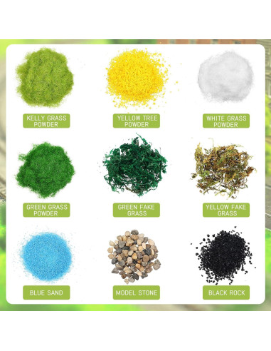 Kit de Materiales para Dioramas Nuanchu 9 Paquetes Miniatura