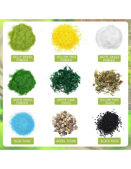 Kit de Materiales para Dioramas Nuanchu 9 Paquetes Miniatura