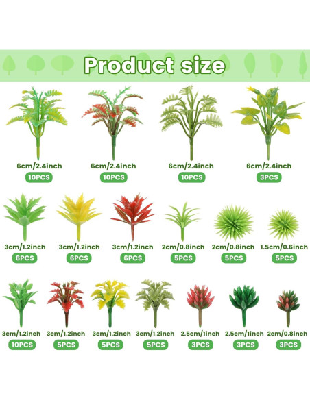 100 Mini Árboles Modelo QUOZUO para Manualidades DIY 1.5-6.1 cm