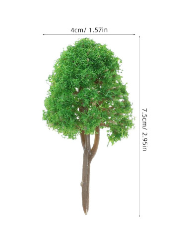 20 Árboles Modelo Paisaje 1:150 NUOLUX 7.5cm Verde
